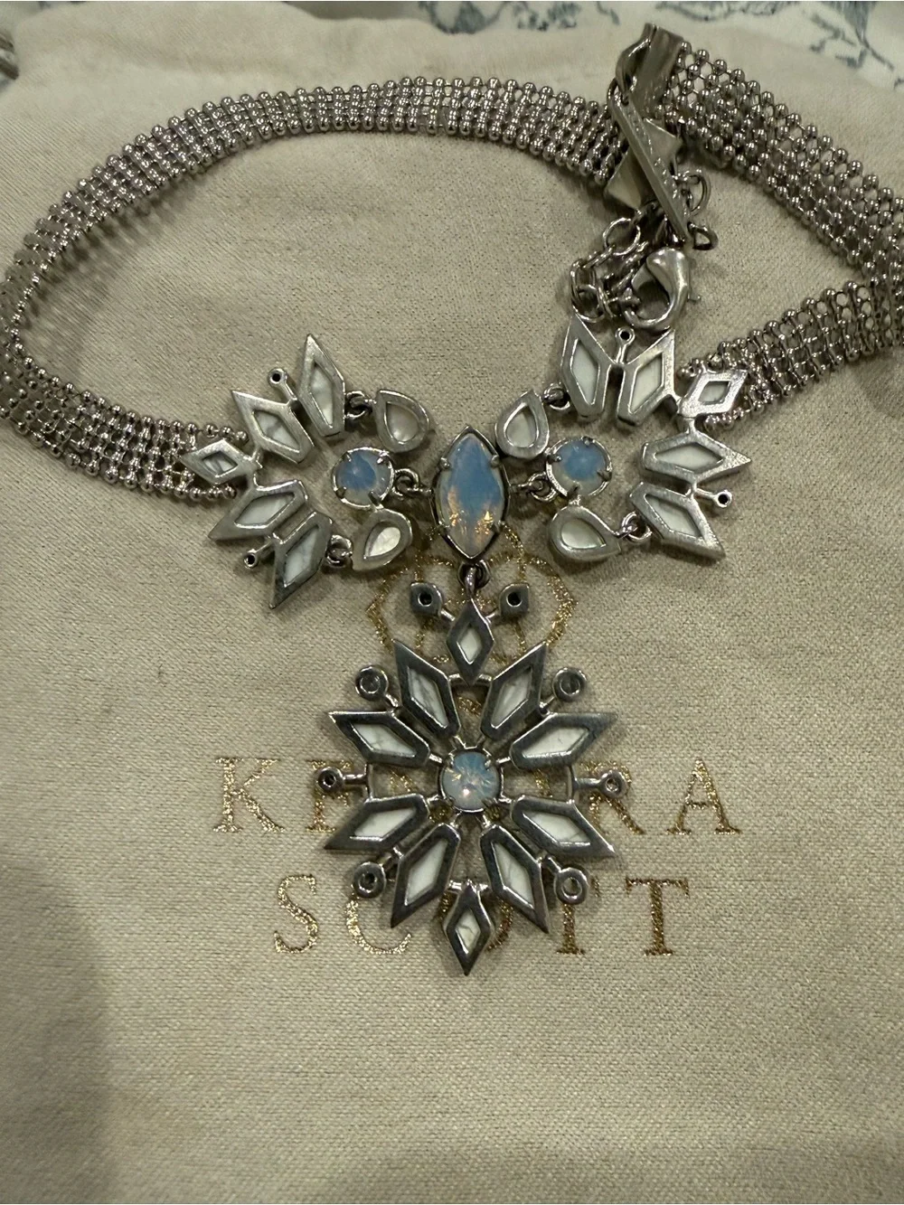 Kendra Scott Isabella Chocker Necklace Silver NWOT
